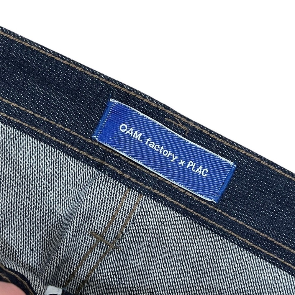 PLAC x O.A.M Wide Raw Denim Carpenter Jeans Mens Size 34 Dark Wash - Picture 3 of 10